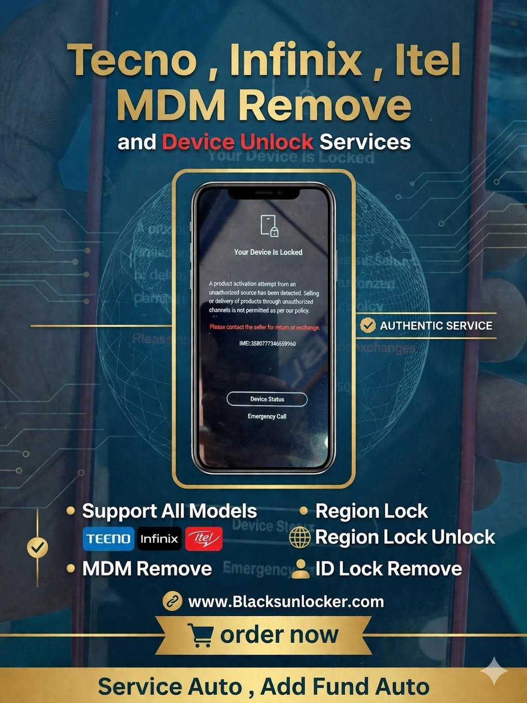 Tecno · Infinix · iTel ▪ MDM Unlock Official & Permanent 100% Success (Saturday–Sunday: Server Off) — [Level 1] ⭐